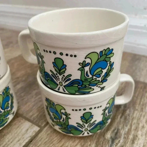Sacavem Portugal MCM Vintage Retro Tea Cups - Picture 3 of 7